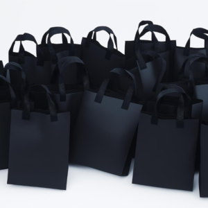 Paquete 5 bolsas de loneta negra para personalizar.